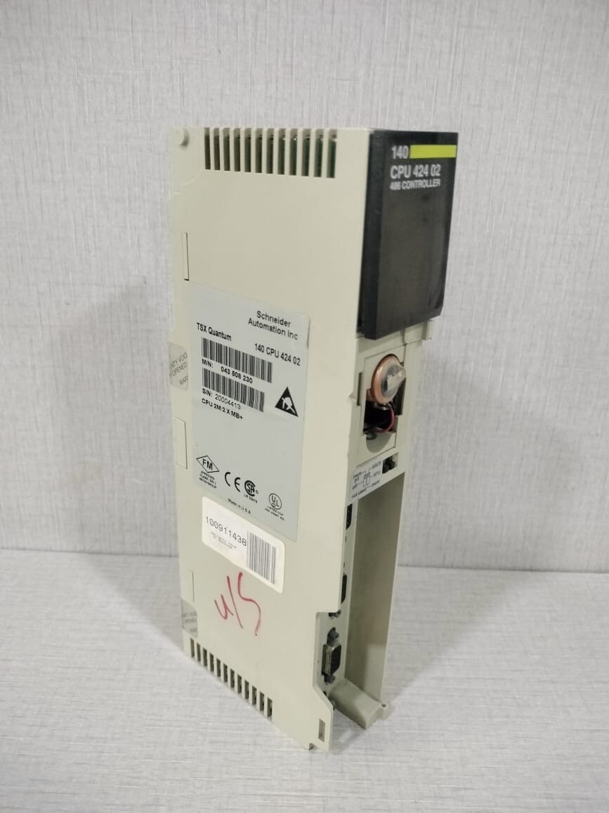 Schneider Electric 140 CPU 424 02 Schneider TSX Quantum 140 CPU 424 02 Quantum Controller -W/O COVER & BROKEN CASE 8