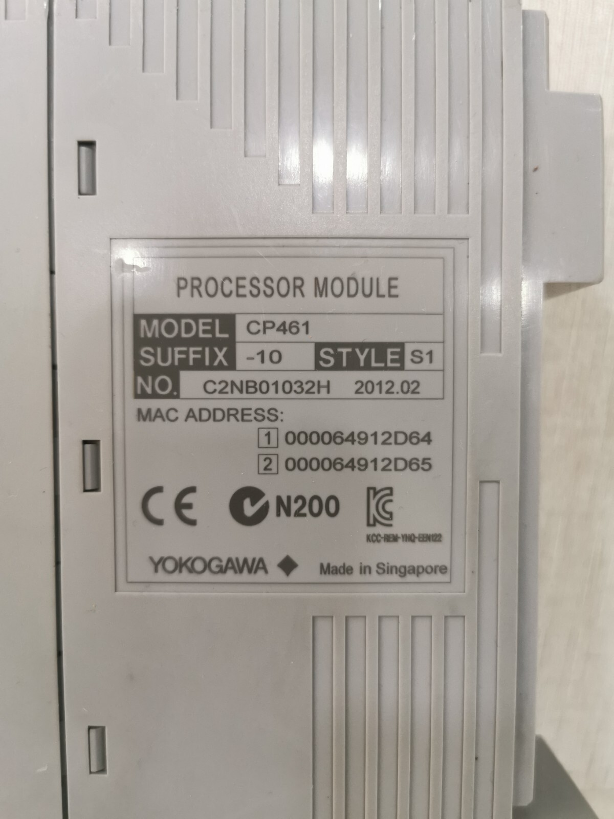 Yokogawa CP461-10 YOKOGAWA CP461 PROCESSOR MODULE CP461-10 S1 2