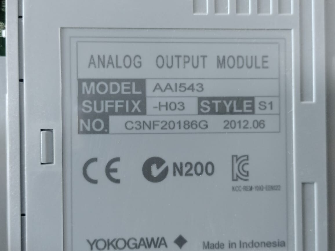 Yokogawa AAI543-H03 S1 YOKOGAWA AAI543 ANALOG OUTPUT MODULE AAI543-H03 S1 2