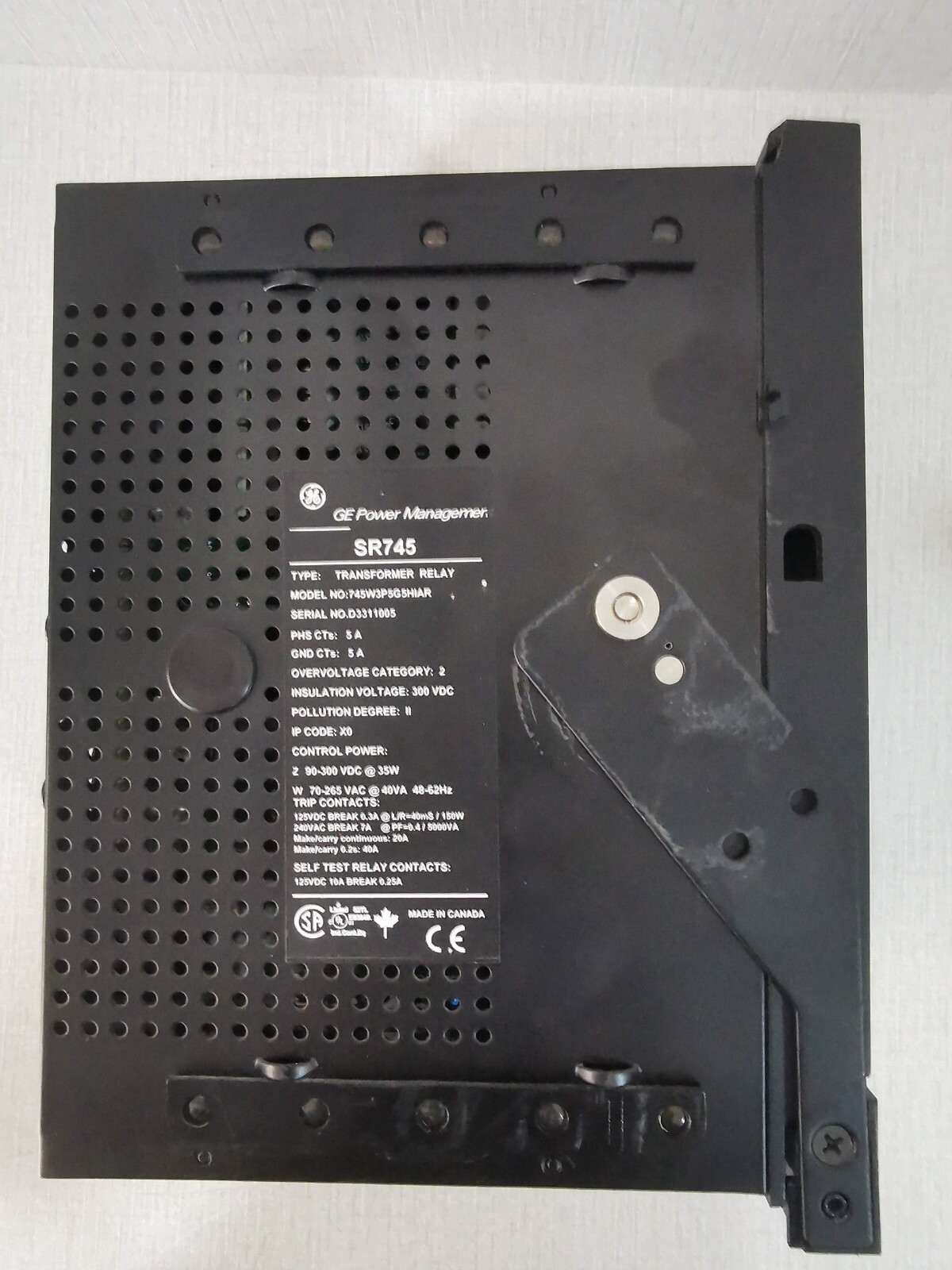 GE 745W3P5G5HIAR GE SR745 745W3P5G5HIAR TRANSFORMER RELAY 5