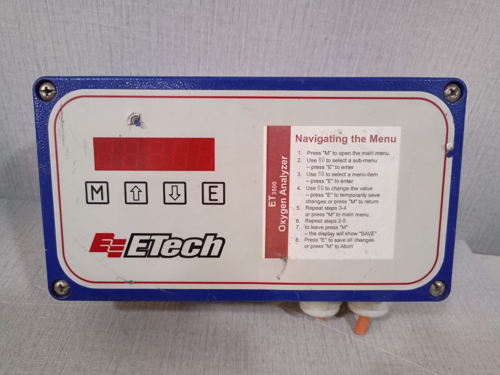 ETech 01111 ETech SBS 3500 Oxygen Analyzer 01111 2