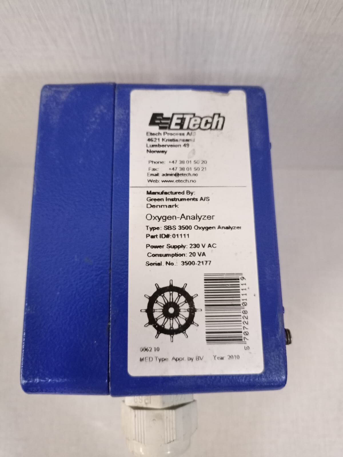 ETech 01111 ETech SBS 3500 Oxygen Analyzer 01111 7