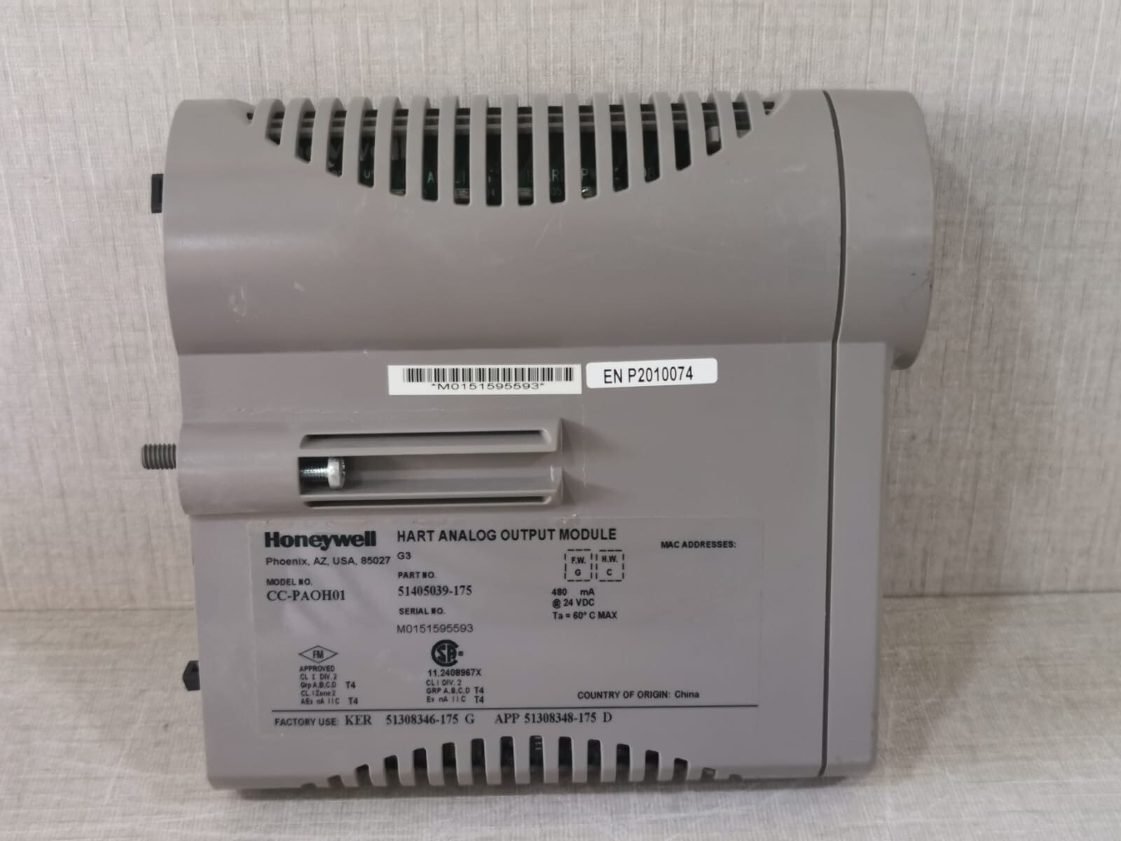 Honeywell 51405039-175 Honeywell CC-PAOH01 HART ANALOG OUTPUT MODULE 51405039-175 (FW: G, HW:C) 6