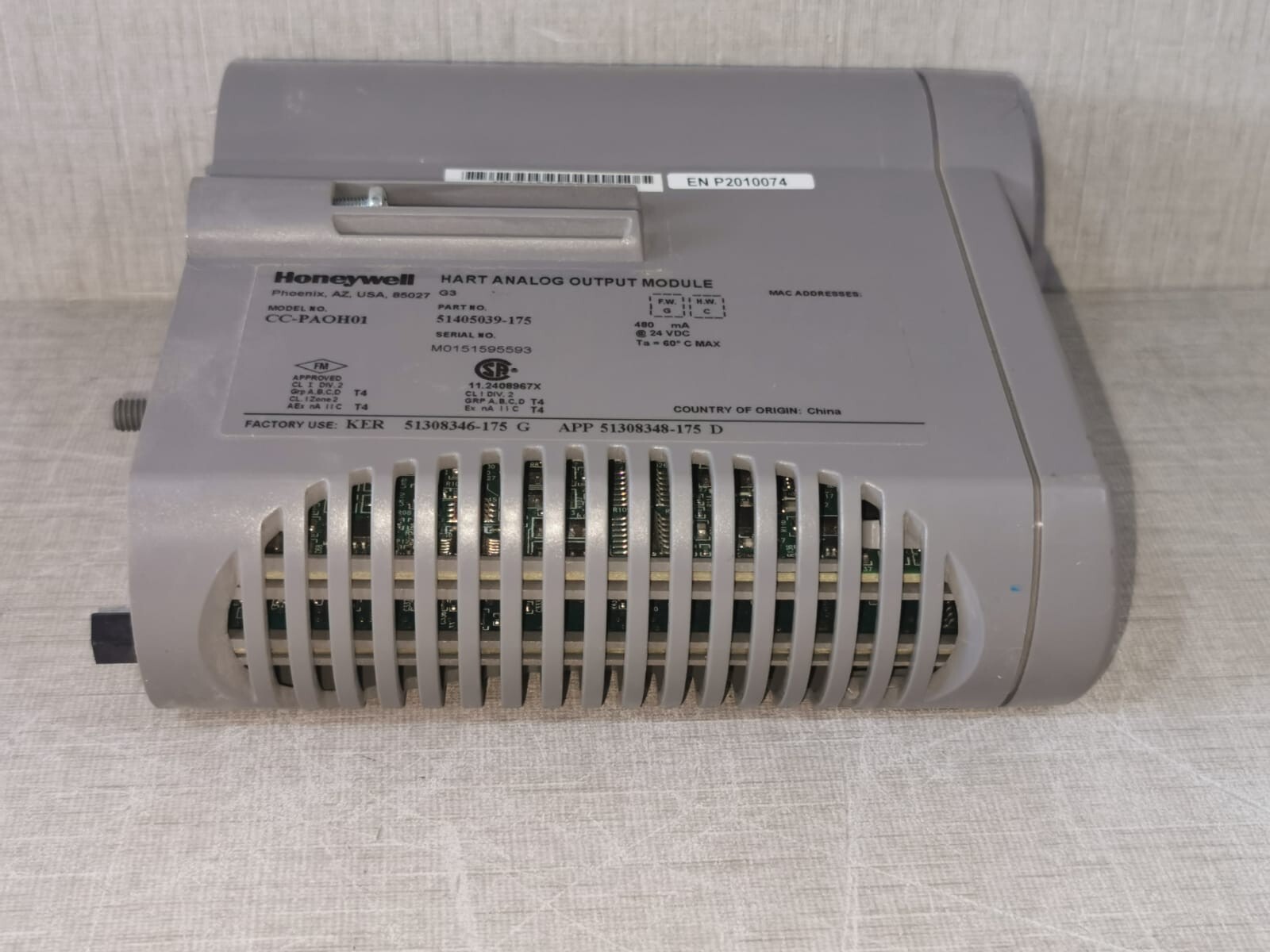 Honeywell 51405039-175 Honeywell CC-PAOH01 HART ANALOG OUTPUT MODULE 51405039-175 (FW: G, HW:C) 9