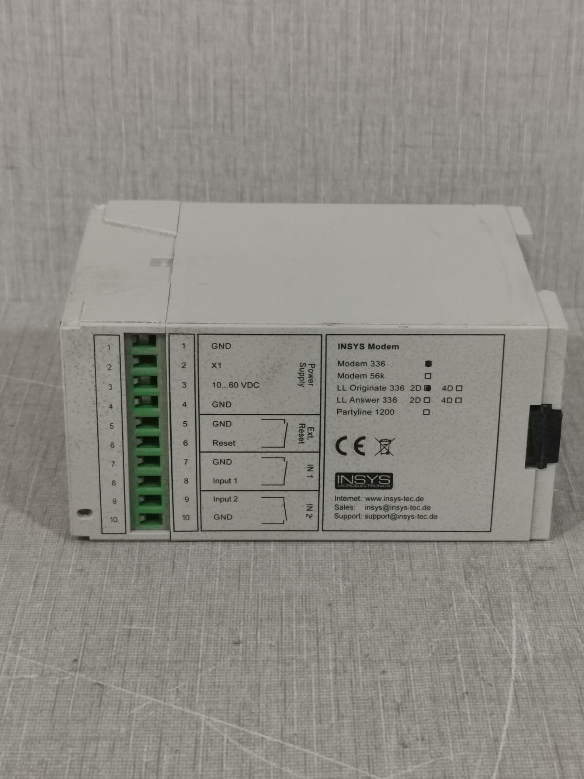 INSYS Modem 336 Insys Modem 336 RJ-45/Line | RS-232 2