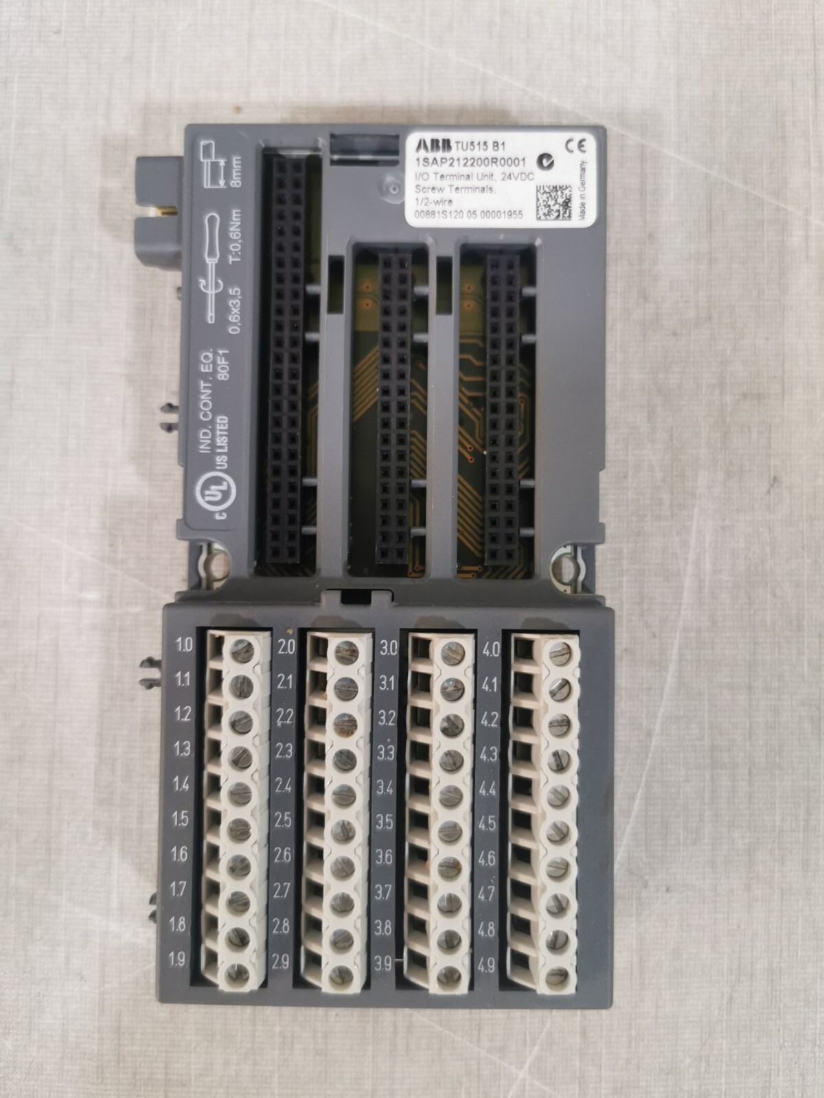 ABB 1SAP250100R0001 with TU515 B1 ABB AX521 B4 Analog Input/Output Module 1SAP250100R0001 with TU515 B1 7
