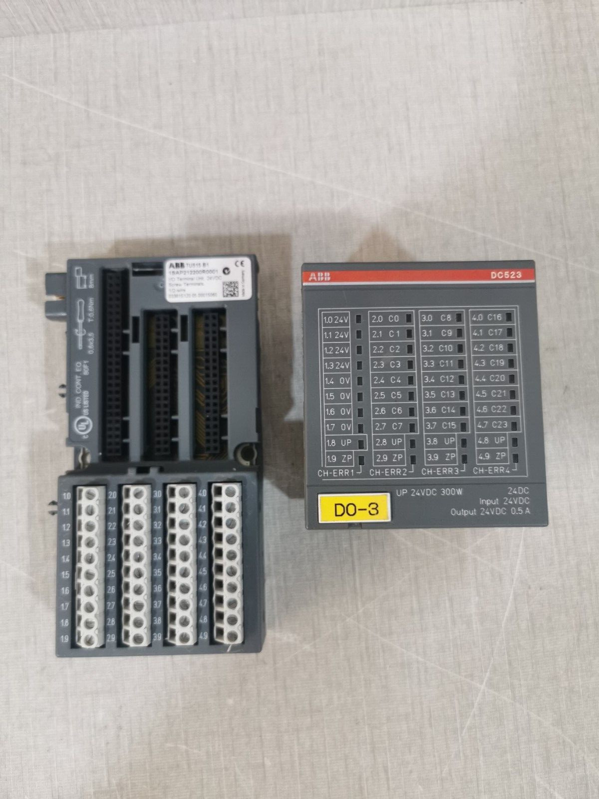 ABB DC523 B4 1SAP240500R0001 with TU515 B1 Digital Input/Output Module 24VDC
