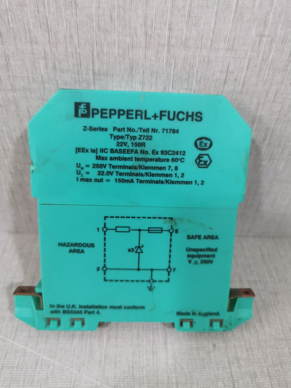 Pepperl+Fuchs Z722 PEPPERL+FUCHS Z-Series Part No. Tell Nr. 71784 Type Z722 2