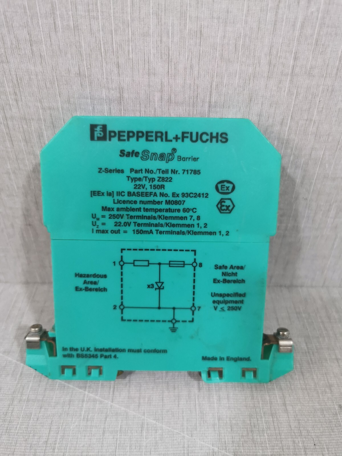 Pepperl+Fuchs Z822 PEPPERL+FUCHS Z-Series Part No. Tell Nr. 71785 Type Z822 2