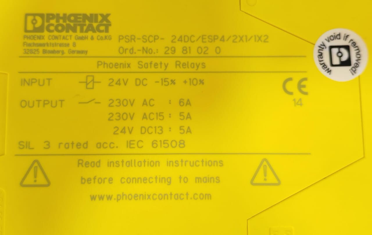 Phoenix Contact SCP-24DC PHOENIX CONTACT PSR-ESP4 SAFETY RELAYS PSR-SCP-24DC/ESP4/2X1/1X2 6