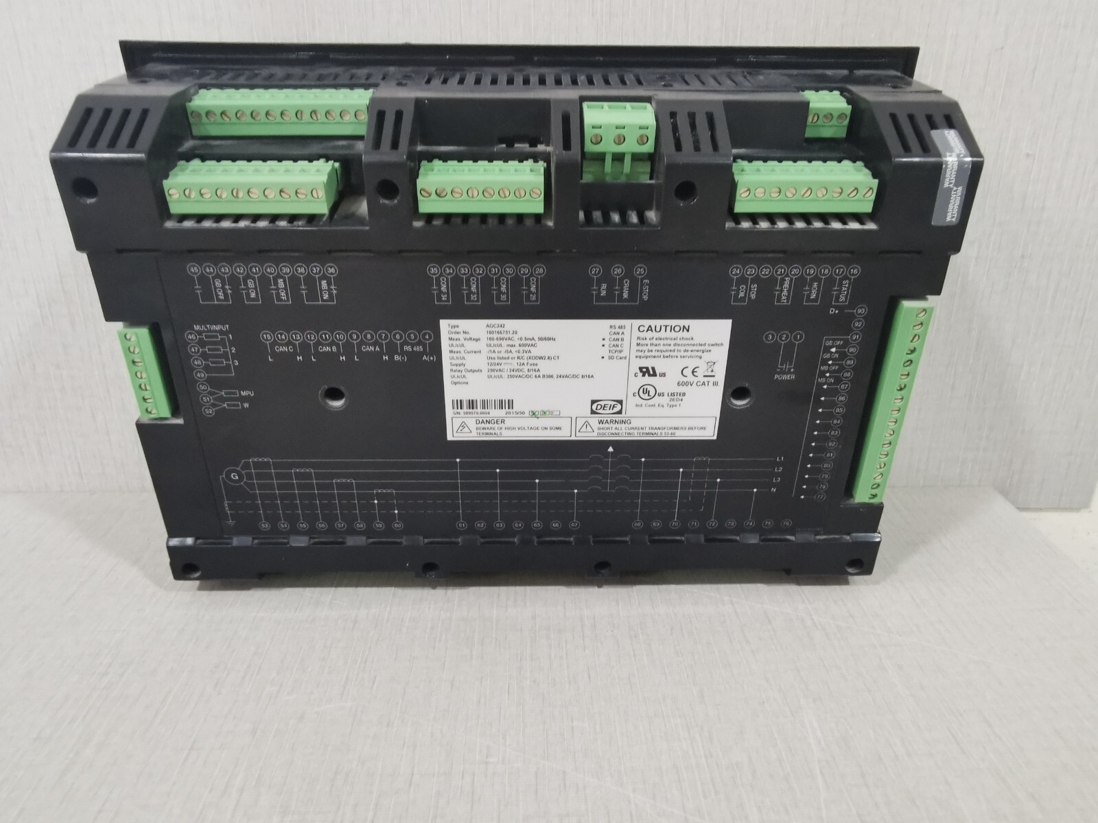 GE AGC242 DEIF AGC242 Advanced Generator Controller - 250VAC / 24VDC 50/60HZ 7