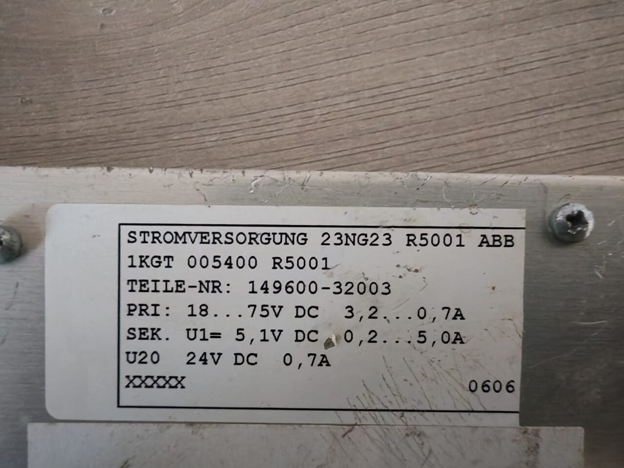 ABB R5001 ABB STROMVERSORGUNG 23NG23 R5001 1KGT 005400 R5001 3
