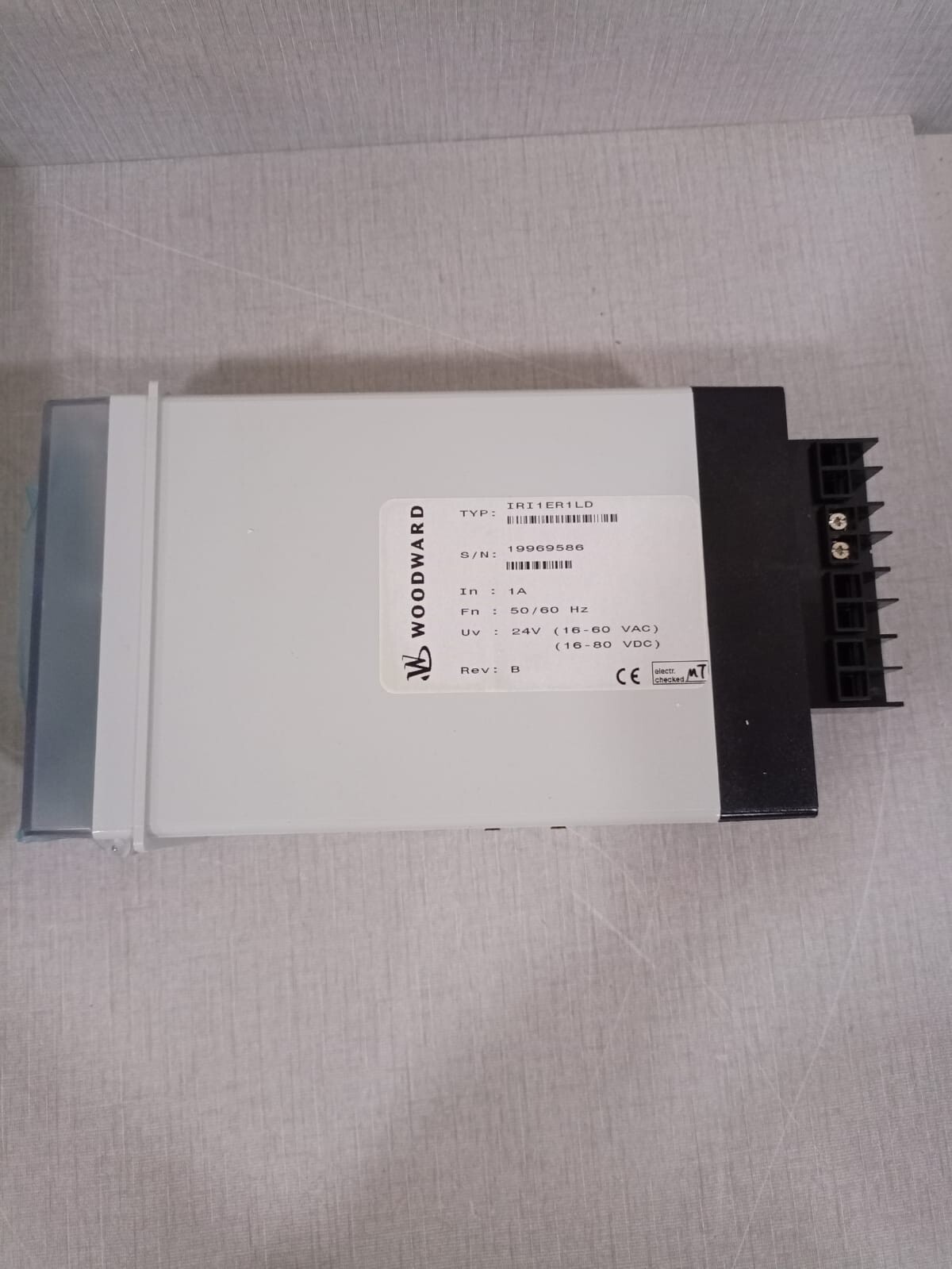 Woodward 50/60HZ WOODWARD IRI1ER1LD EARTH CURRENT RELAY WITHOUT DISC 24V 50/60Hz 7