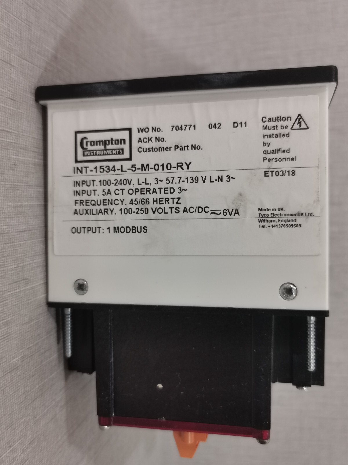 Crompton INT-1534-L-5-M-010-RY Crompton INT-1534-L-5-M-010-RY Digital Meter 2