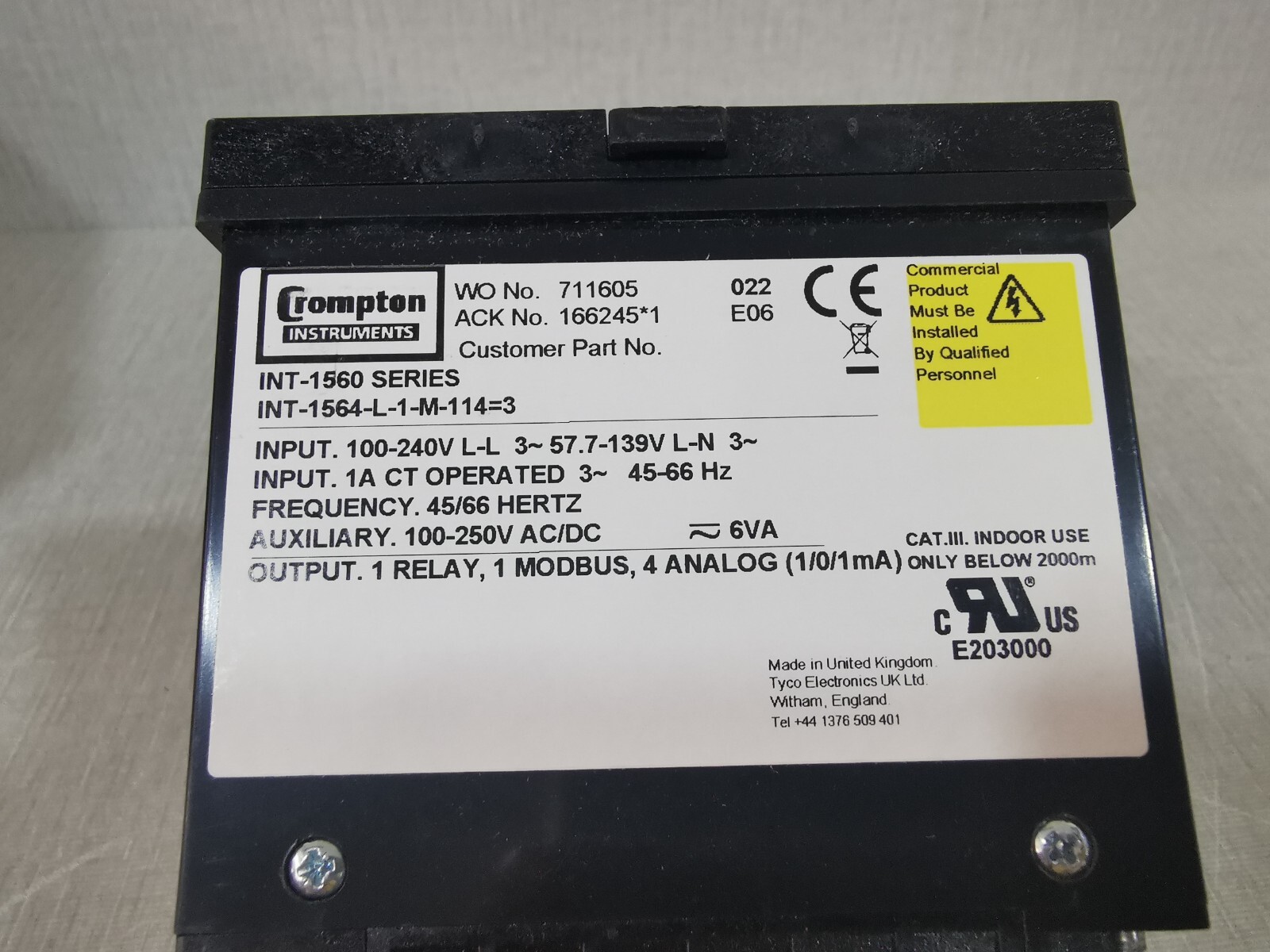Crompton INT-1560 SERIES INT-1564-L-1-M-114=3 Crompton INT-1560 SERIES INT-1564-L-1-M-114=3 5