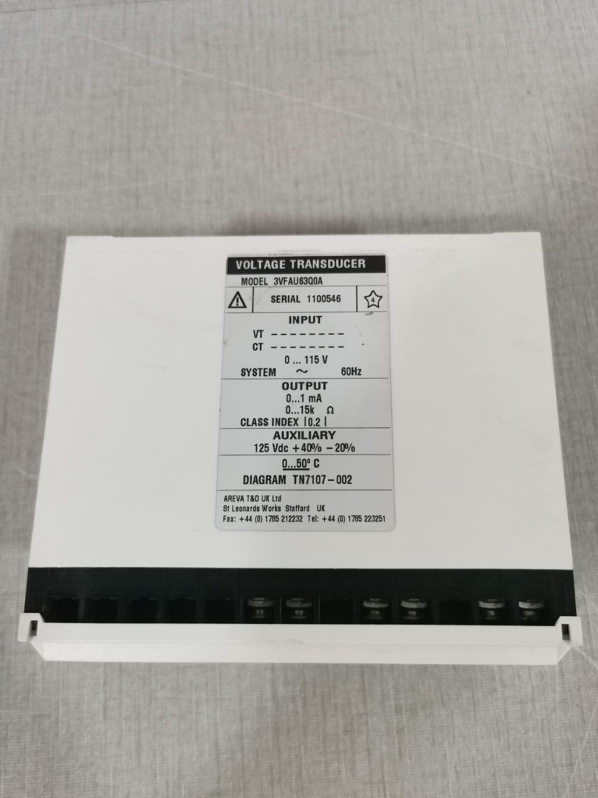 AREVA 3VFAU63Q0A AREVA Istat 300 Model 3VFAU63Q0A 2
