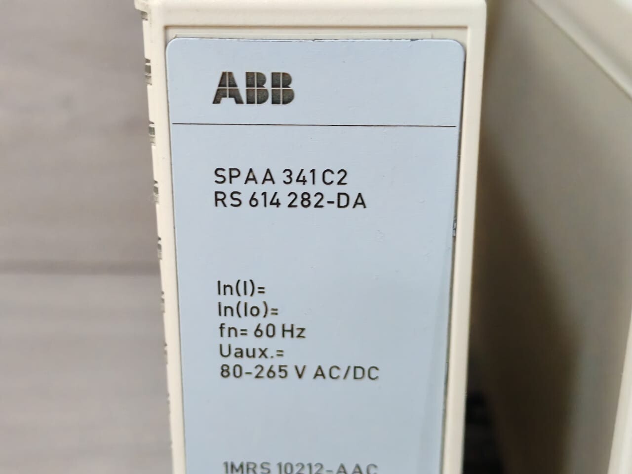 ABB SPAA 341 C2 ABB SPAA 341 C2 REV.A FEEDER PROTECTION + TEST SWITCH RELAY 8