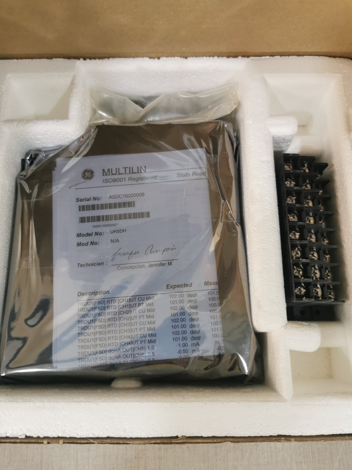 GE UR5DH GE MULTILIN UR5DH TRANSDUCER I/O MODULE 2