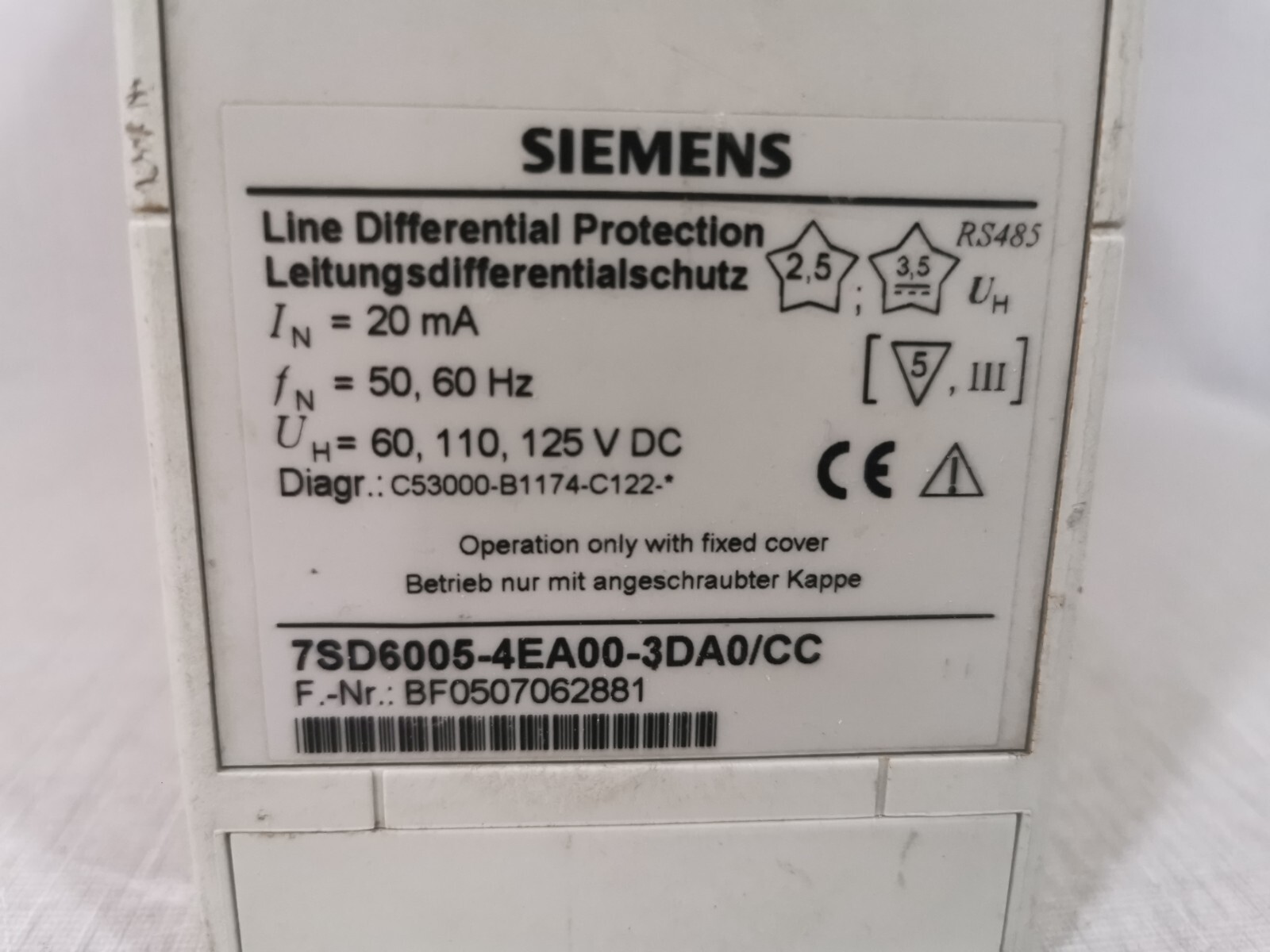 Siemens 7SD6005-4EA00-3DA0/CC Siemens 7SD6005-4EA00-3DA0/CC 2