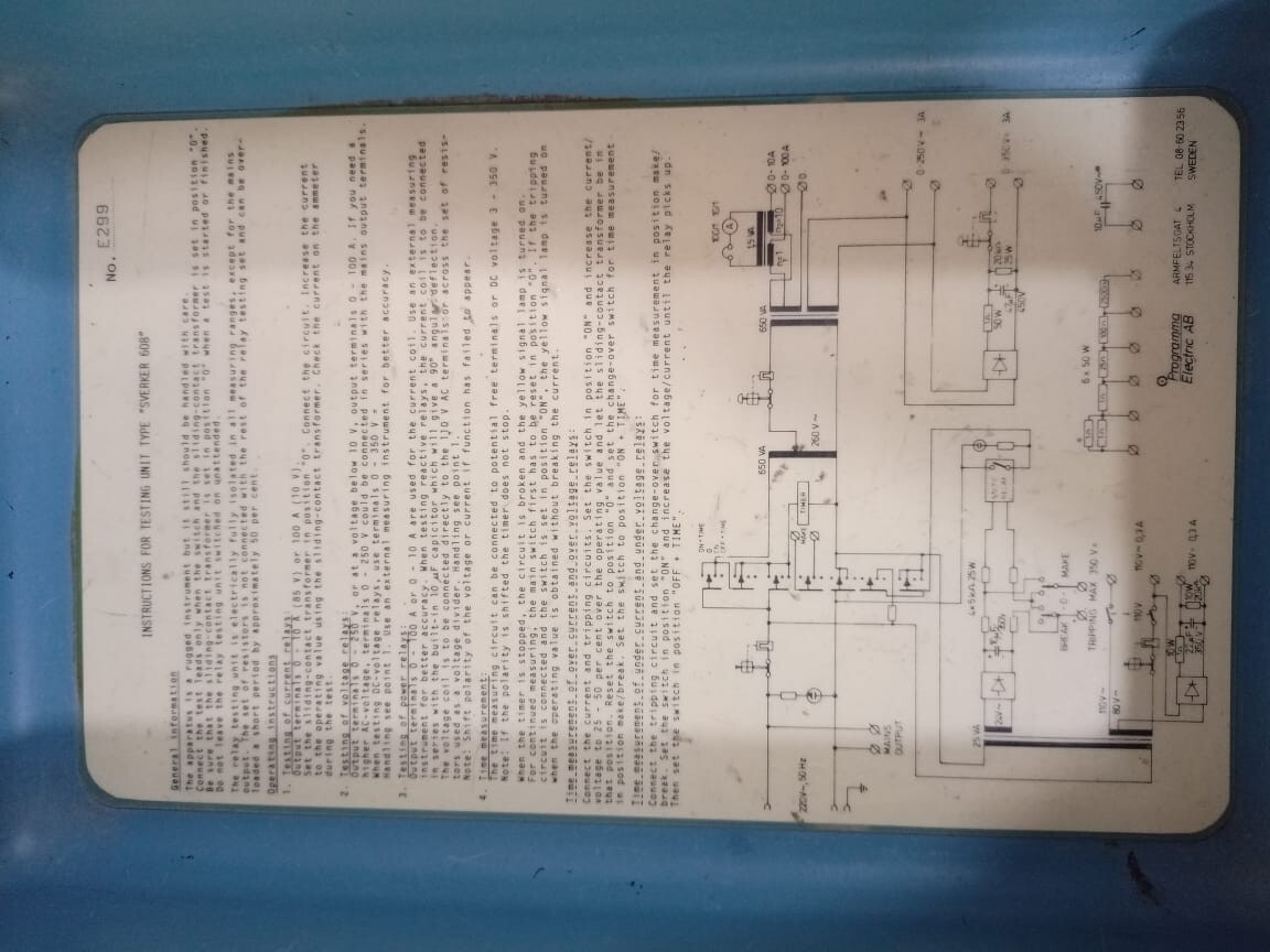 Programma Sverker 608 Programma Relay Testing Unit Type Sverker 608 7