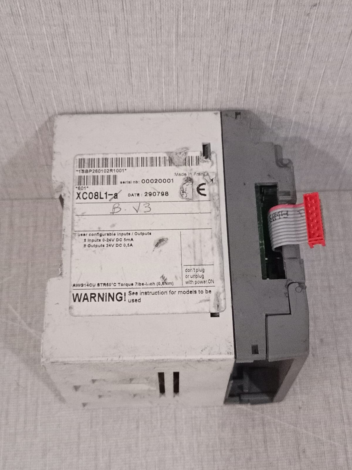 ABB XC08L1 ABB XC08L1 ESSAI TYPE SERIE 0 1SBP260102R1001 5