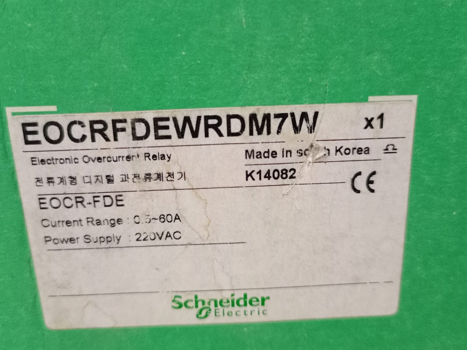 Schneider Electric EOCRFDEWRDM7W Schneider Electric EOCRFDEWRDM7W Overcurrent Relay EOCR-FDE 7