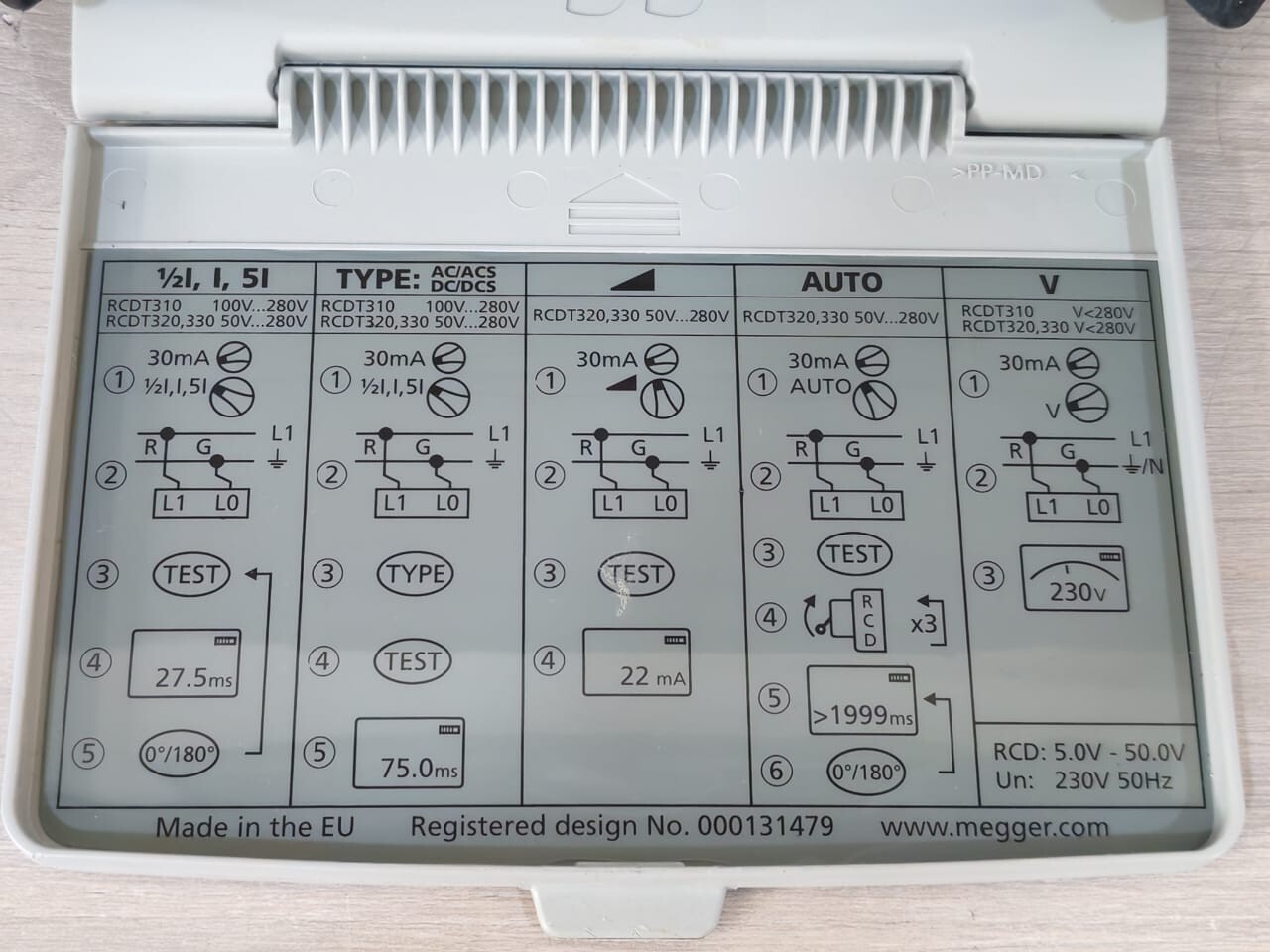 Megger RCDT310 Megger RCDT310 RCD TESTER 8
