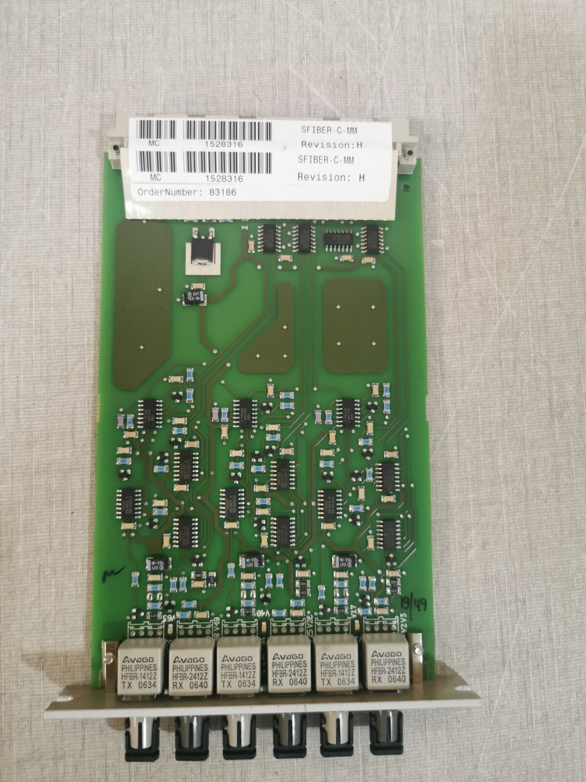 ABB 1MSC980010 Rev. F ABB 1MSC980010 Rev. F Board SFIBER-C-MM Rev.H 2