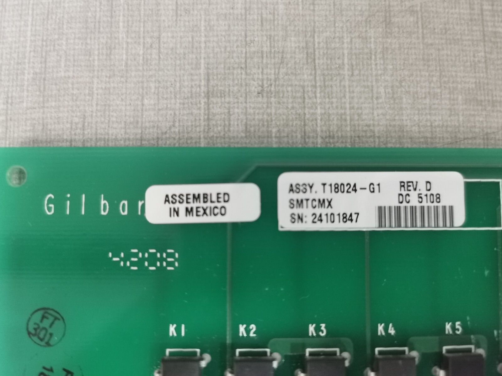 Gilbarco ASSY T18024-G1 Rev. D Gilbarco ASSY T18024-G1 Rev. D Control Board 3