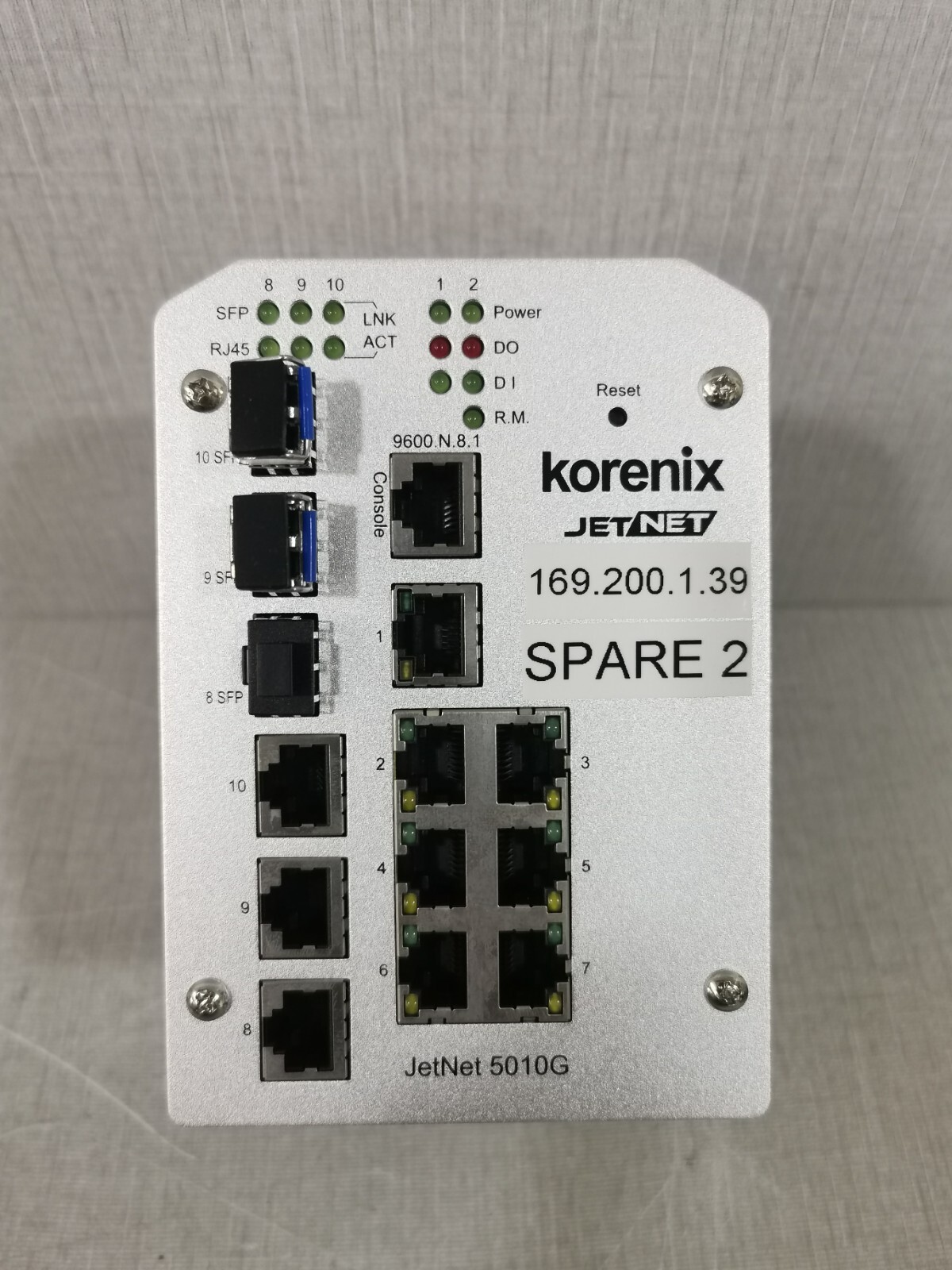 Korenix JETNET 169.200.1.39 Spare 2 Korenix JETNET 169.200.1.39/ 5010G Spare 2 Compact Ethernet Switch VER.V2.4 2