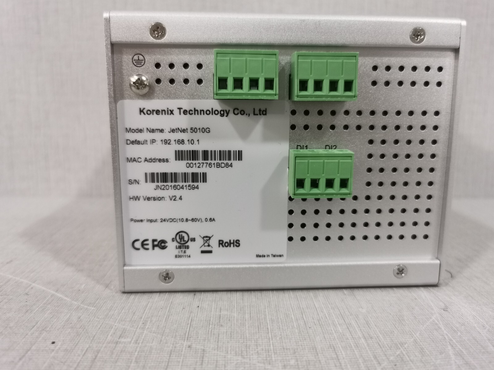 Korenix JETNET 169.200.1.39 Spare 2 Korenix JETNET 169.200.1.39/ 5010G Spare 2 Compact Ethernet Switch VER.V2.4 6