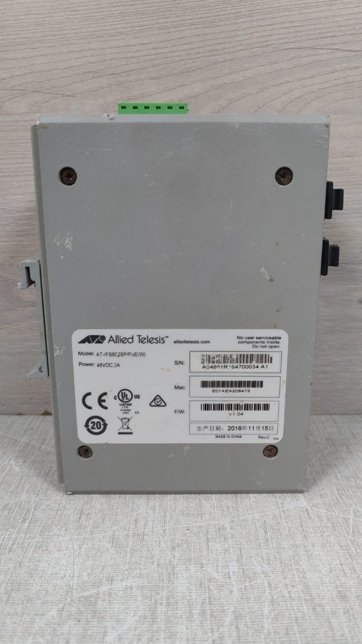 Allied Telesis AT-IFS802SP/PoE(W) Allied Telesis AT-IFS802SP/PoE(W) 48VDC,3A F/W V1.04 Switch 8