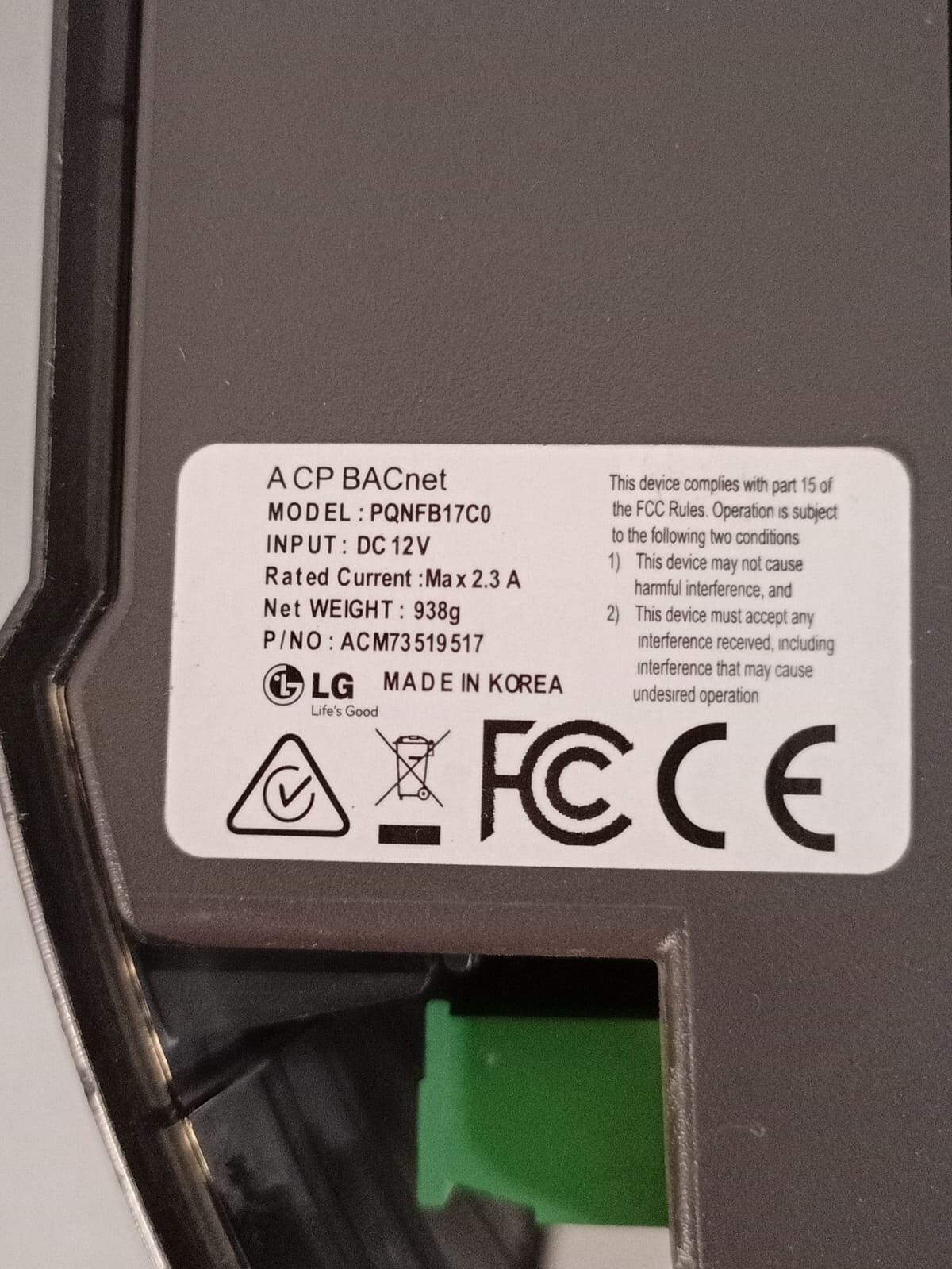 LG PQNFB17C0 LG ACP BACnet PQNFB17C0 ACP BACnet 6