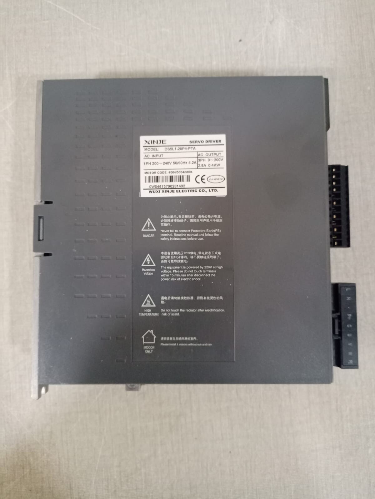 XINJE DS5L1-20P4-PTA SERVO DRIVER 1PH 200-240V 50/60Hz 7