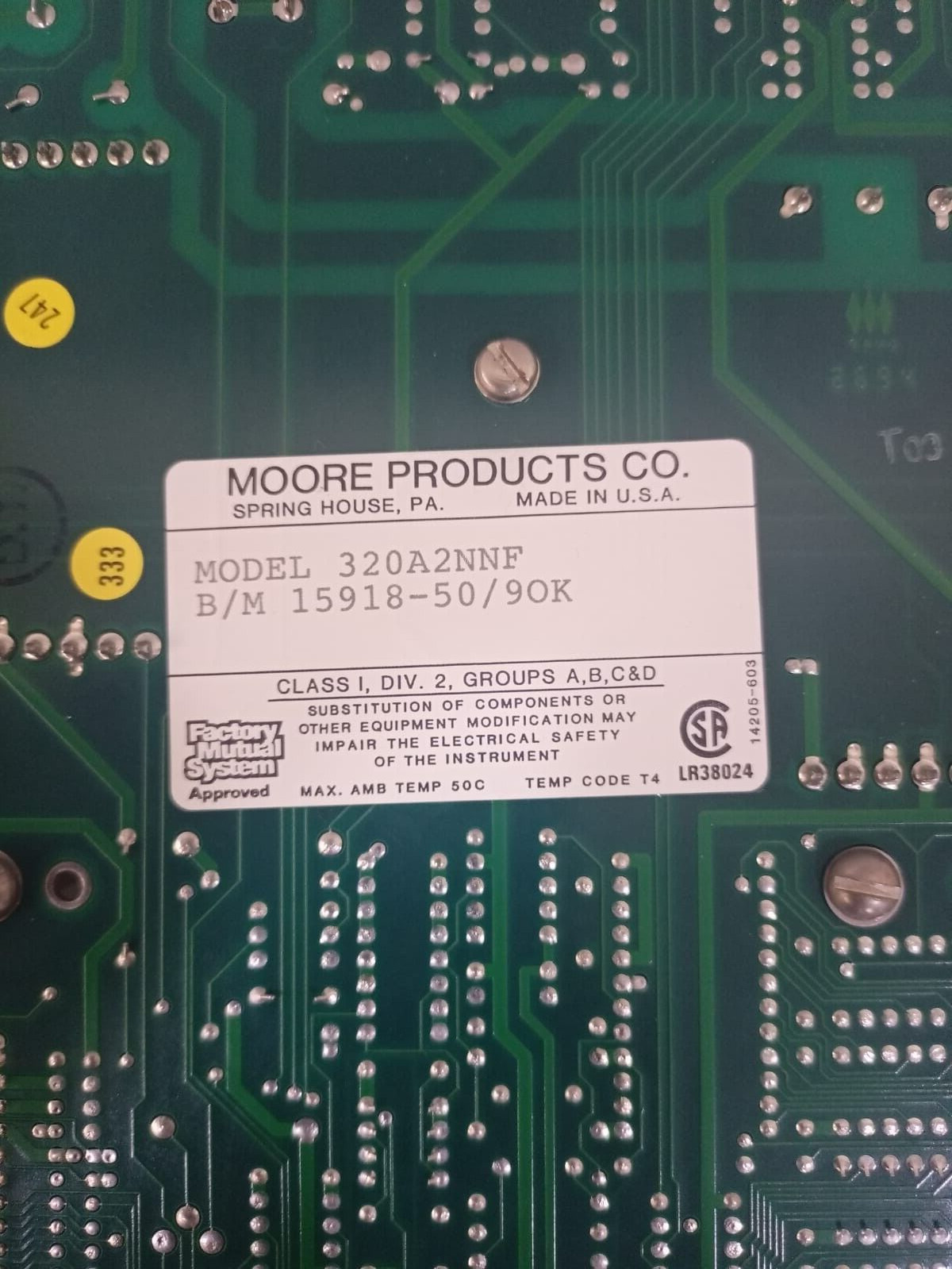 Moore Industries B/M MOORE 320A2NNF CONTROLLER 320A2NNF B/M 15918-50/90K 2