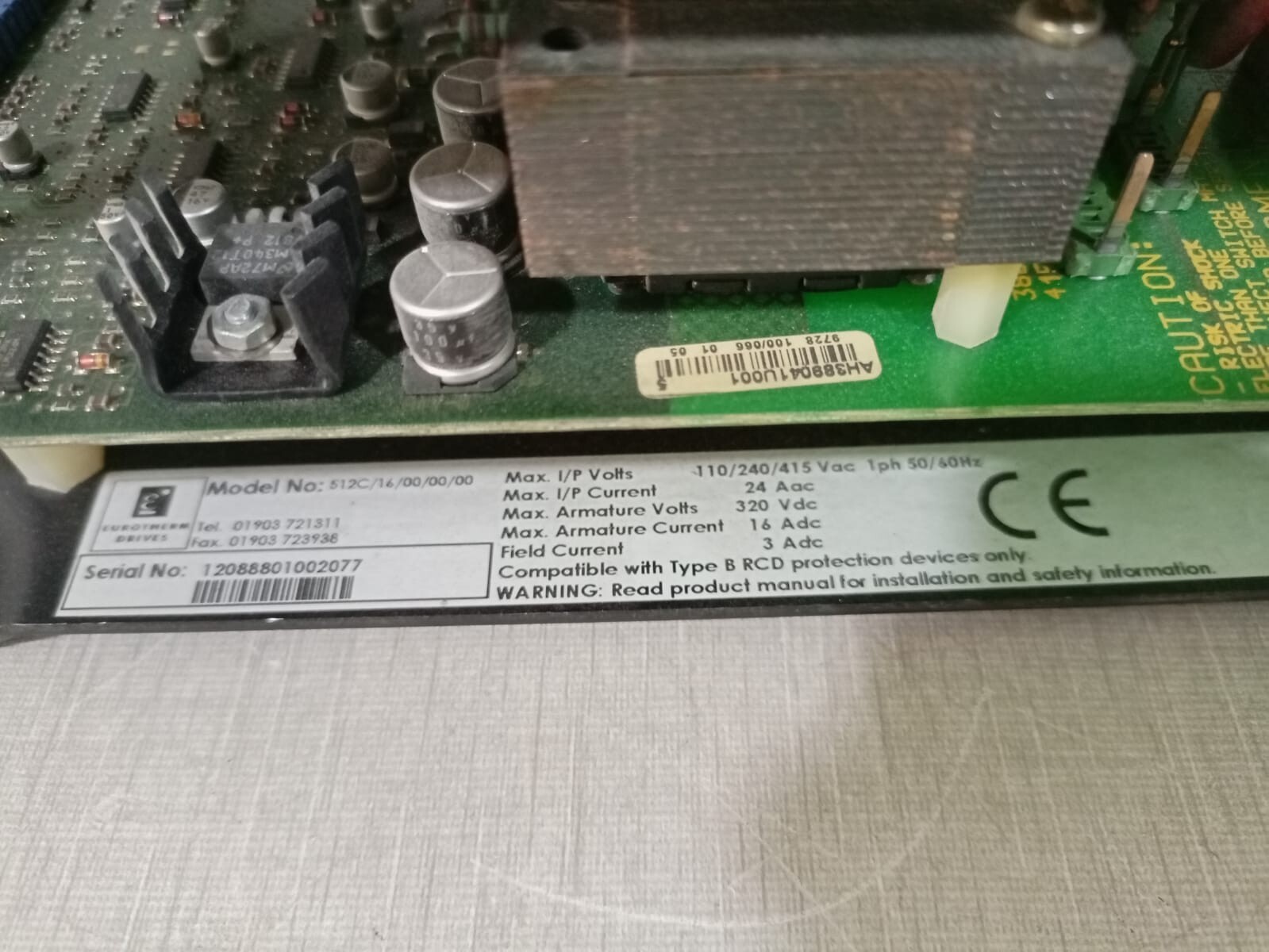 EUROTHERM DRIVES 512C/16/00/00/00 EUROTHERM DRIVES 512C / 512C/16/00/00/00 2
