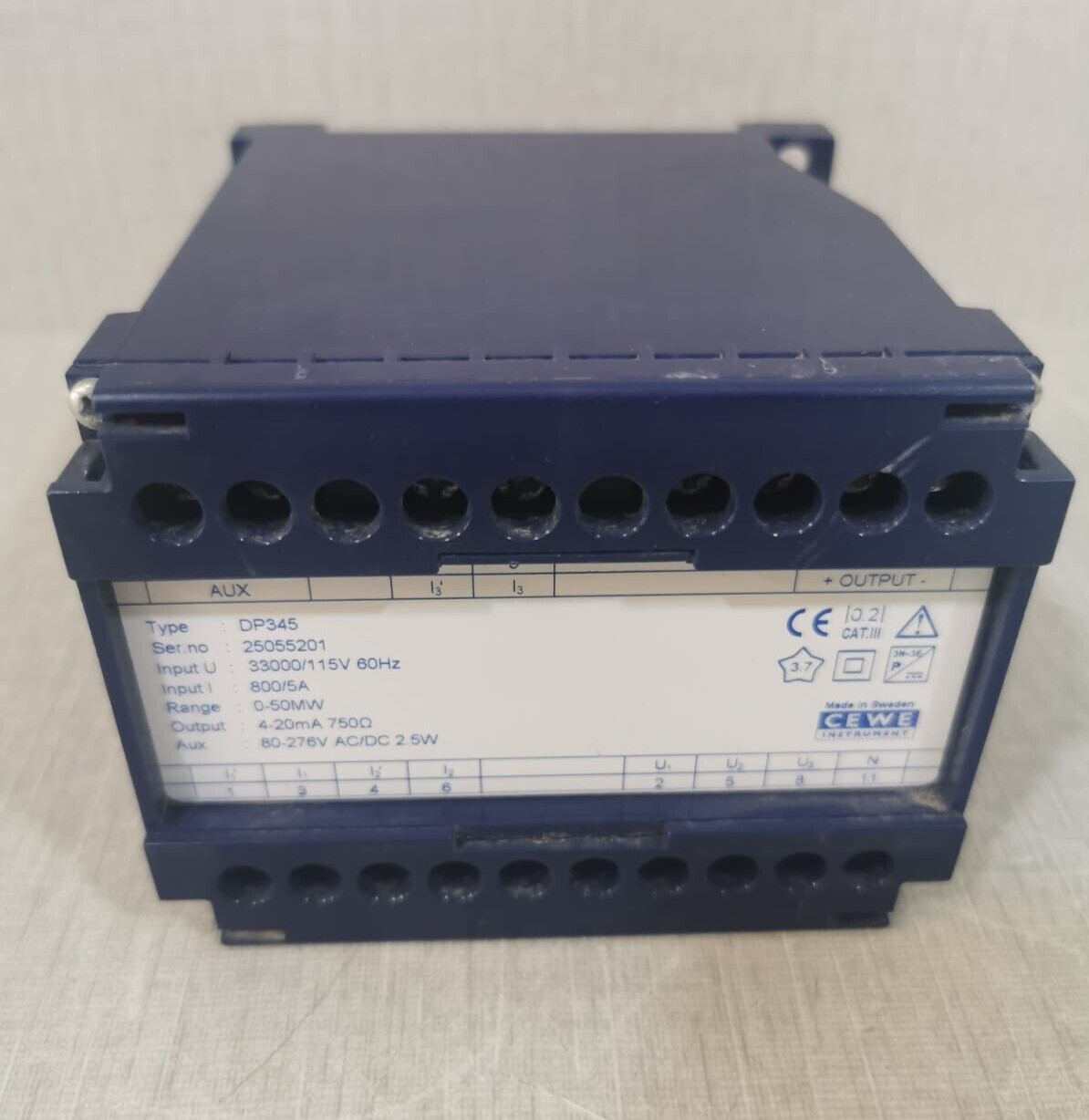 CEWE DP345 Transducer Input I 800/5A