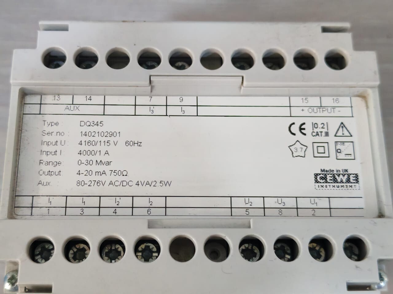CEWE INSTRUMENT DQ345 CEWE INSTRUMENT DQ345 POWER TRANSDUCER 2