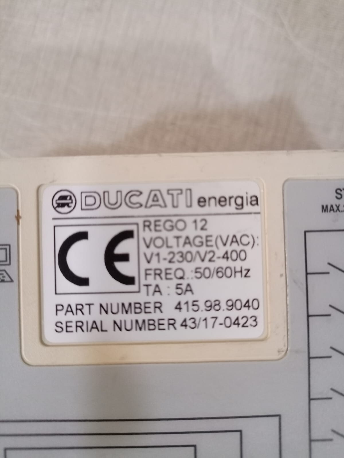 DUCATI REGO 12 DUCATI Energia REGO 12 Reactive Power Controller 3