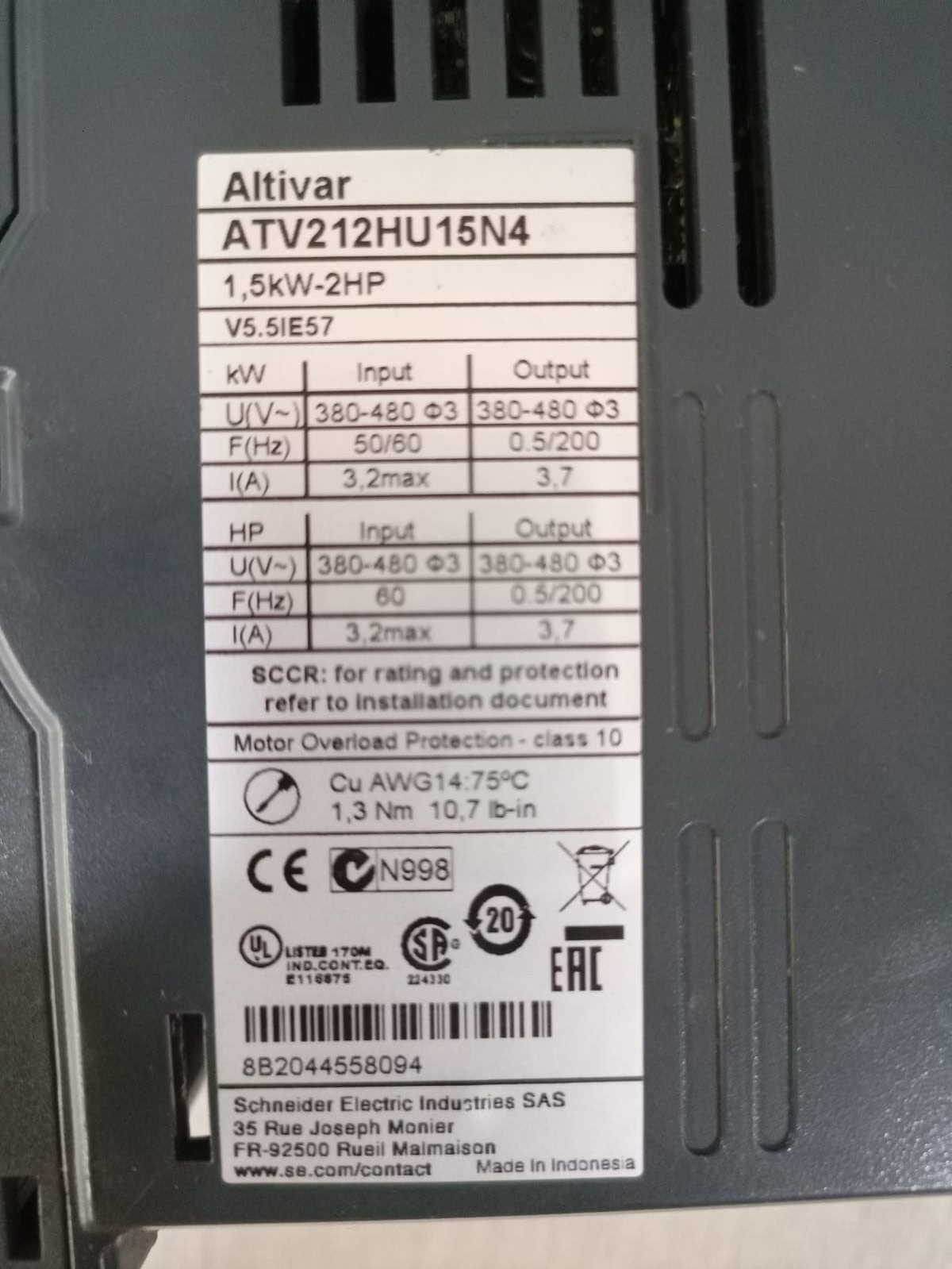 Altivar ATV212HU15N4 Altivar ATV212HU15N4 Variable Speed Drive 2