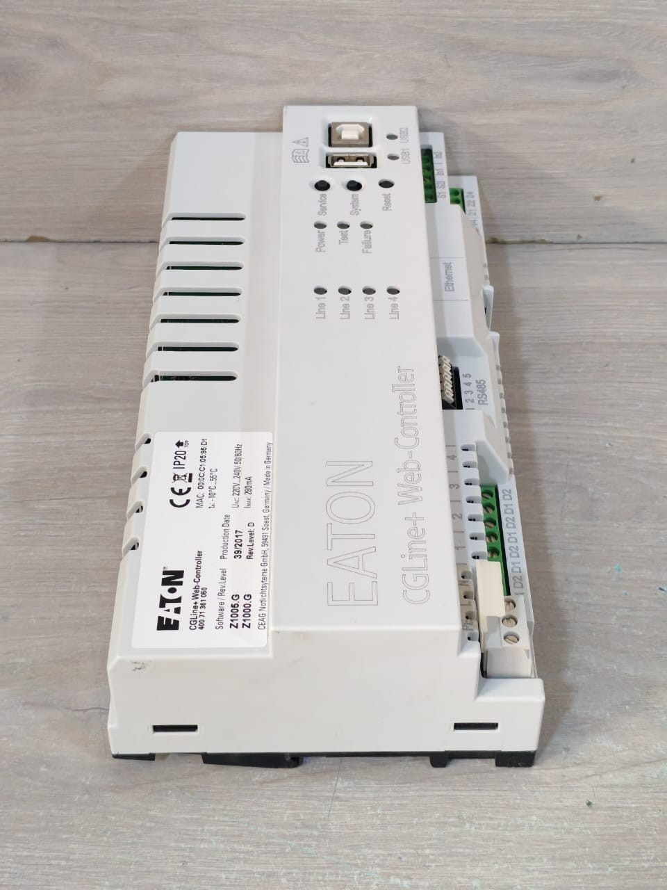 EATON CGLine+Web-Controller 400 71 361 050 EATON CGLine+Web-Controller 400 71 361 050 Software Rev,Level D Z1005.G/Z1000.G 8