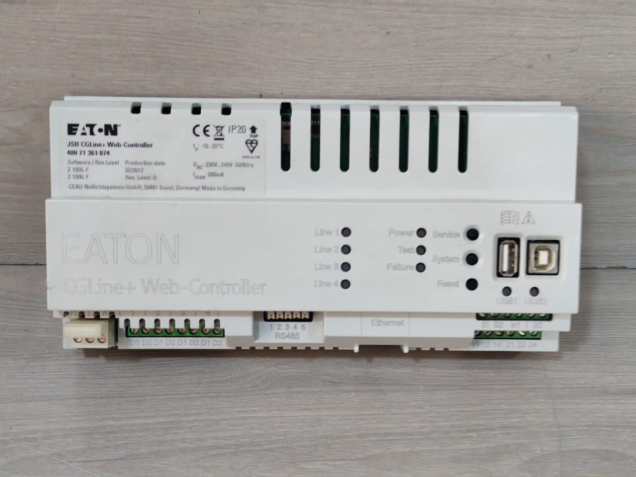 EATON JSB CGLine+Web-Controller 400 71 361 074 Software Rev,Level Z1005.F REV.D