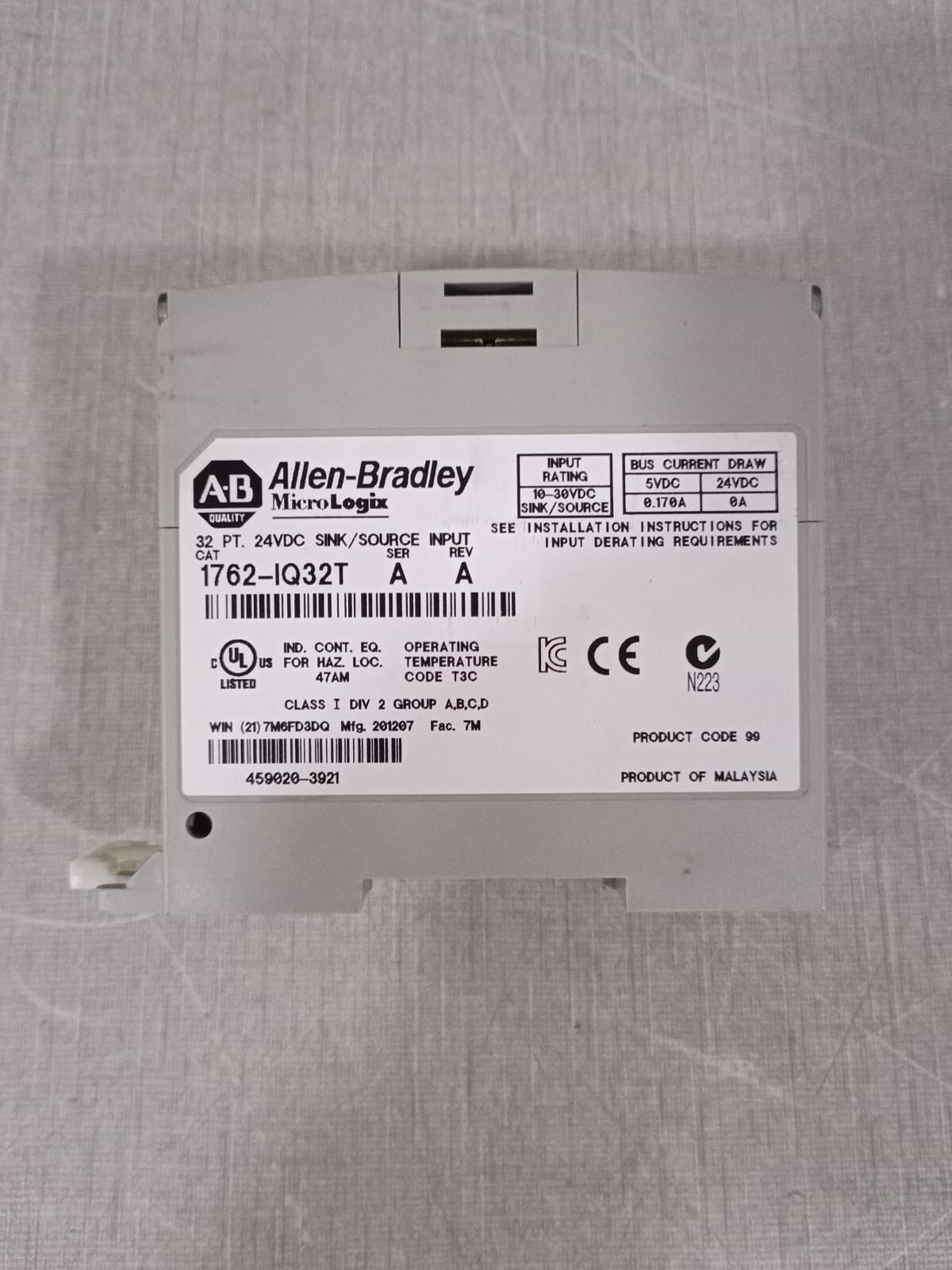 Allen Bradley 1762-IQ32T Allen Bradley 1762-IQ32T MicroLogix Source Input Module 3