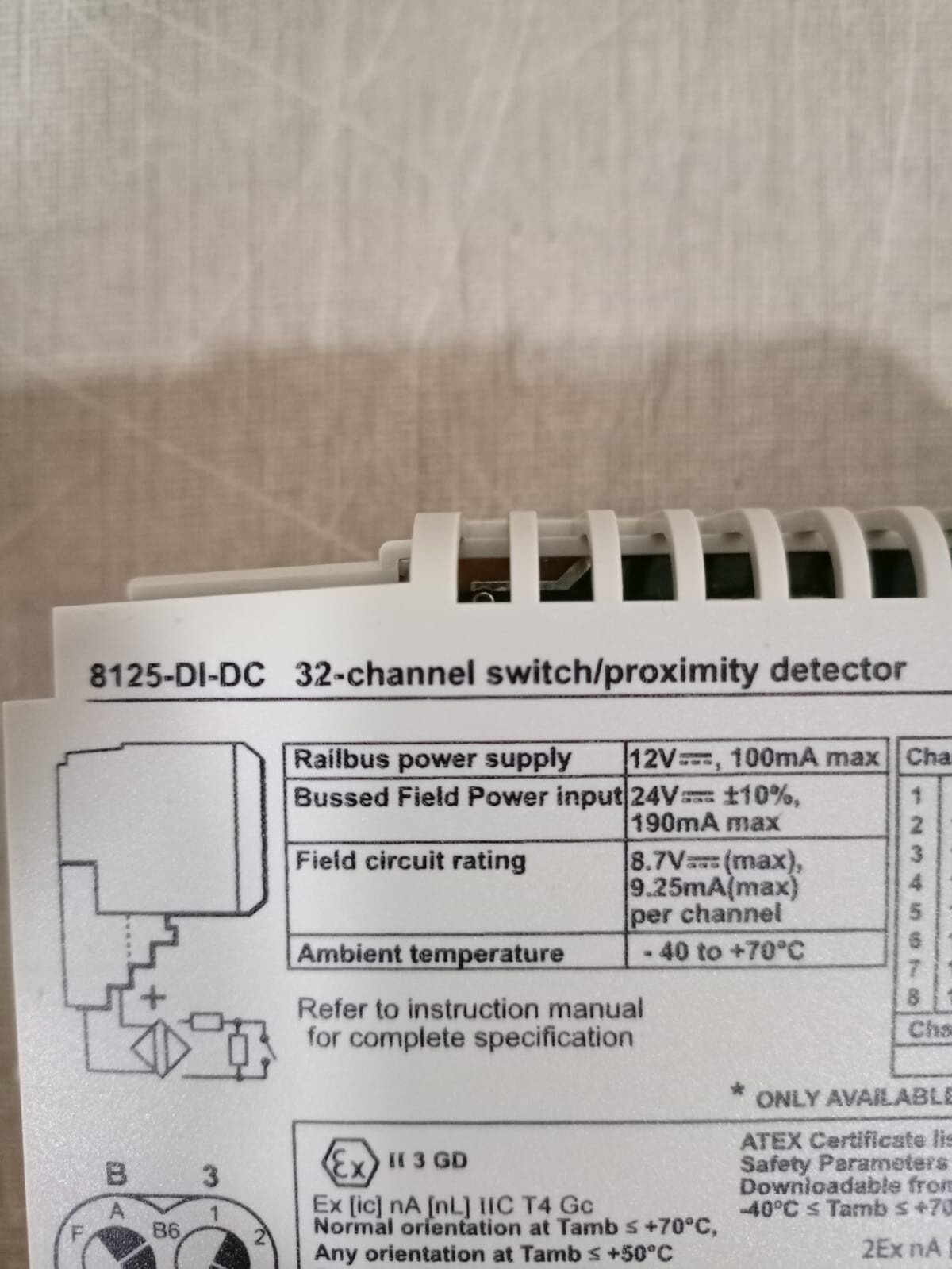 GE FANUC 8125-DI-DC GE Fanuc 8125-DI-DC VER.GE03 REV.C 32-Channel Switch Proximity Detector 8000 I/O 4