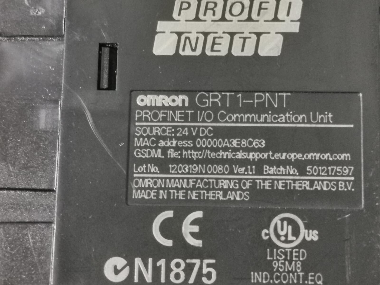 Omron GRT1-PNT OMRON GRT1-PNT Profinet I/O Communication Unit 24VDC 7