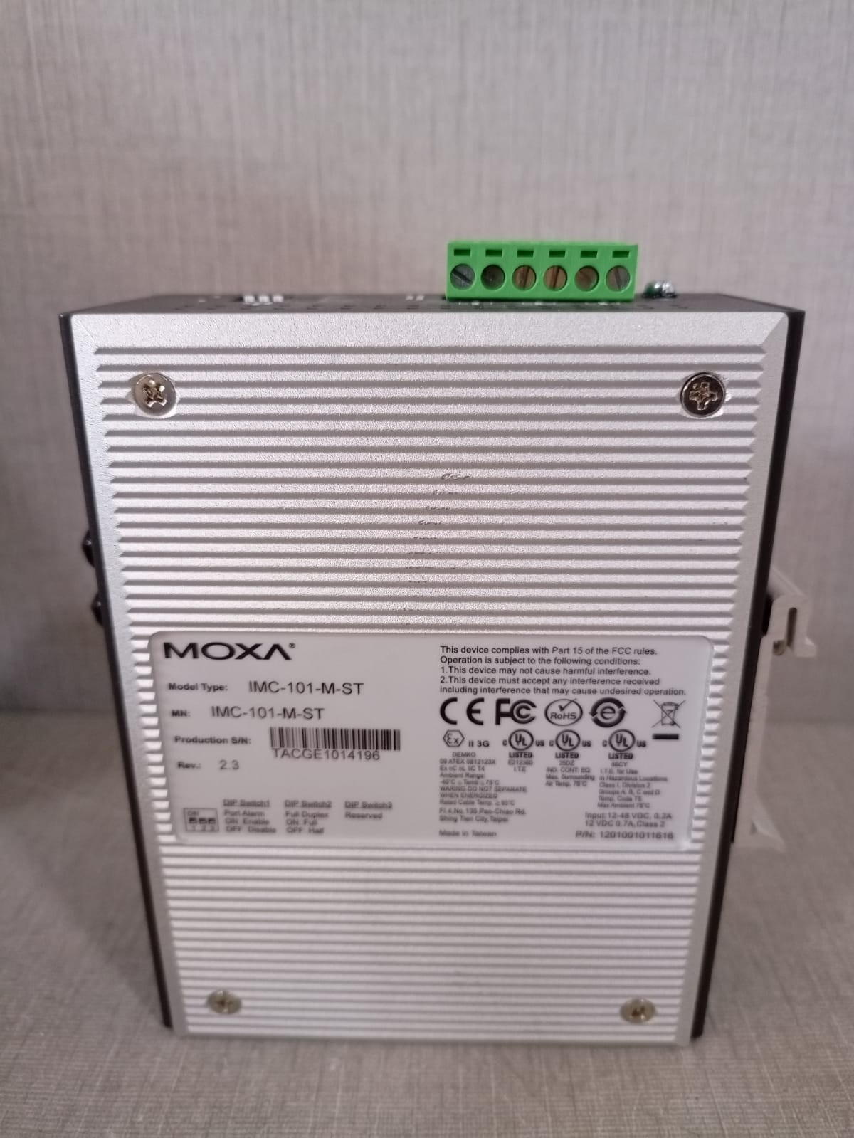 Moxa IMC-101-M-ST MOXA IMC-101-M-ST V2.3 INDUSTRIAL MEDIA CONVERTER - W/O ORIGINAL BOX 6