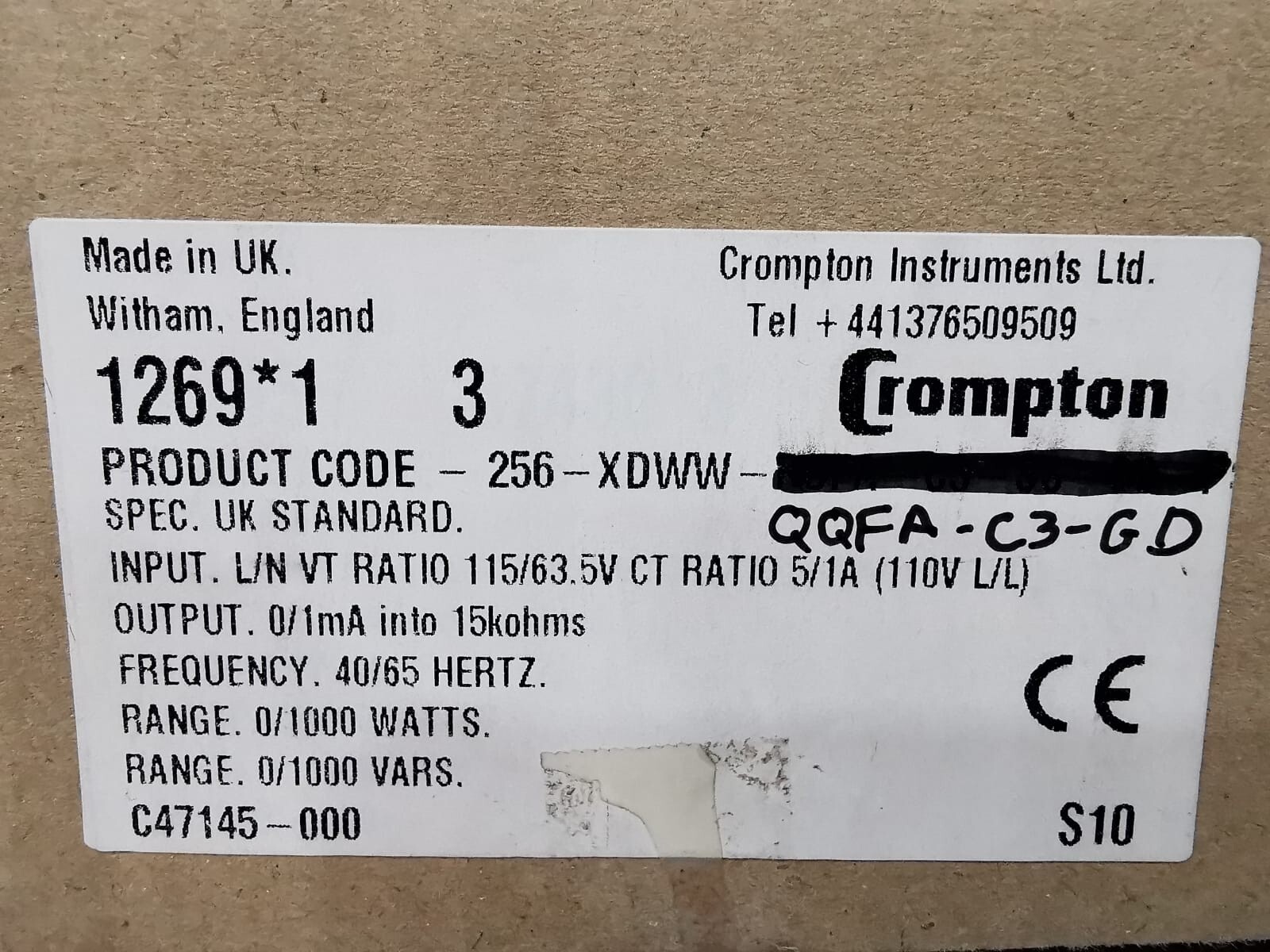 Crompton 256-XDWW CROMPTON INSTRUMENT 256-XDWW PALADIN ADVANTAGE 5
