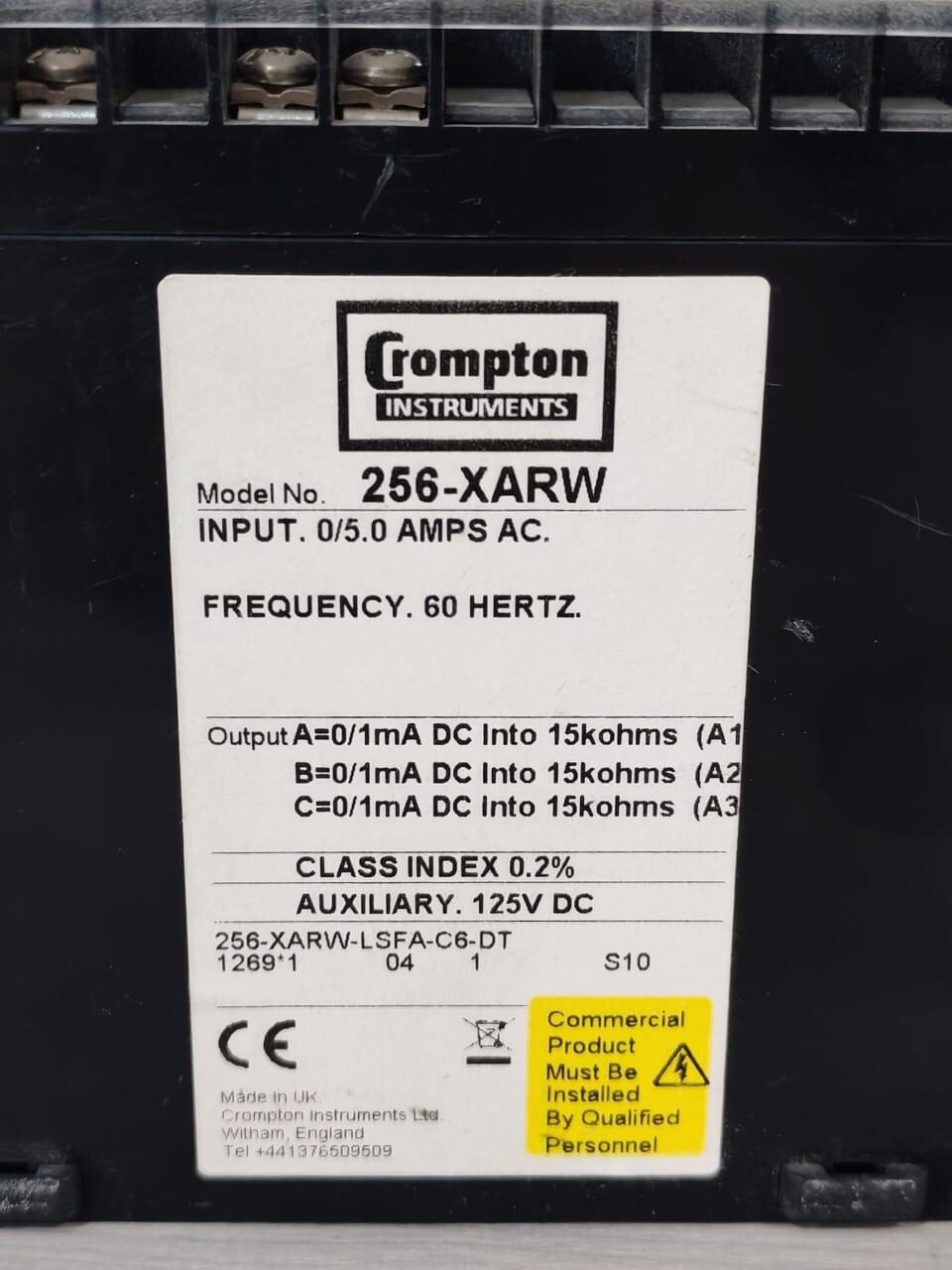 CROMPTON 256-XARW-LSFA-C6-DT CROMPTON 256-XARW-LSFA-C6-DT 125VDC PALADIN ADVANTAGE 5