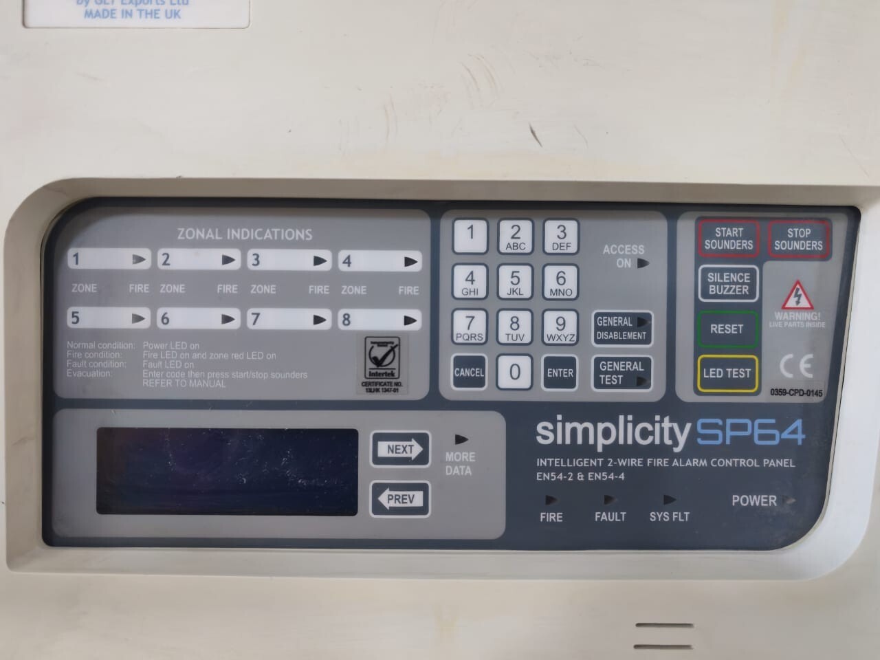 ZETA SP64/P-2 ZETA Simplicity SP64 Intelligent 2-Wire Fire Alarm Control Panel / SP64/P-2 3