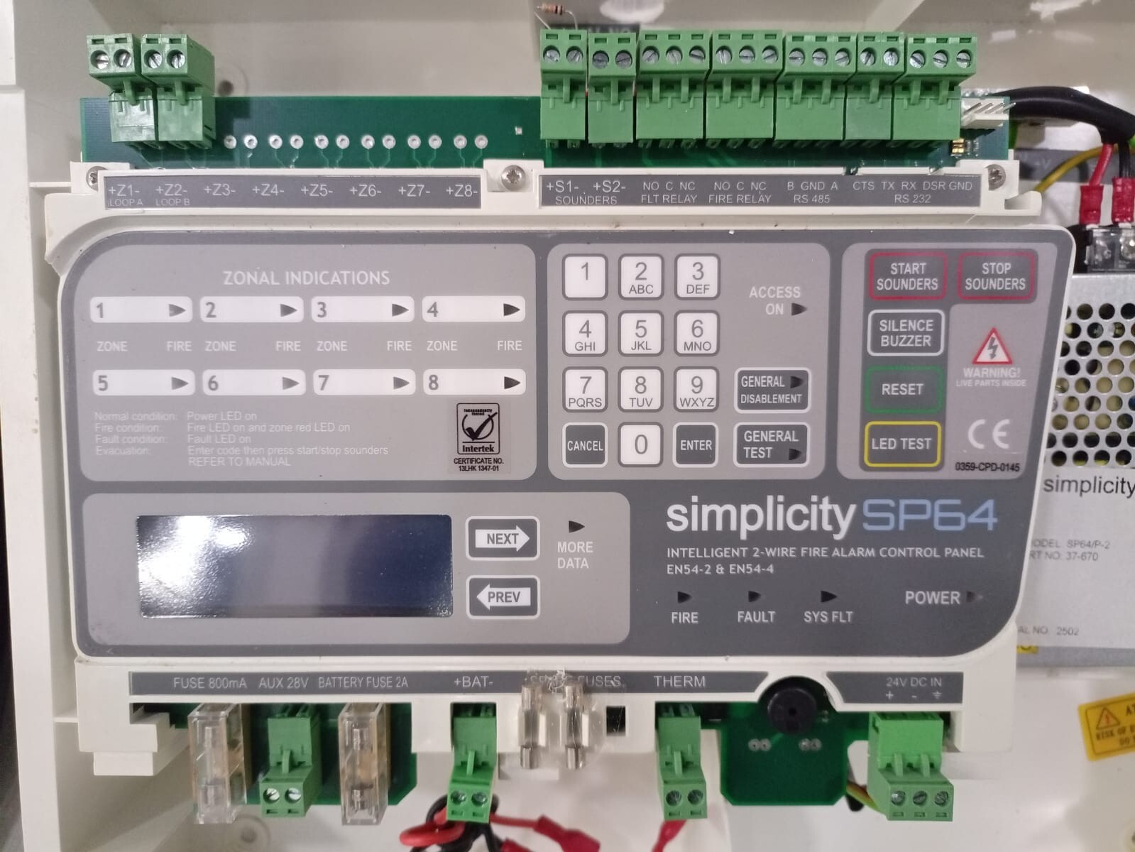 ZETA SP64/P-2 ZETA Simplicity SP64 Intelligent 2-Wire Fire Alarm Control Panel / SP64/P-2 8